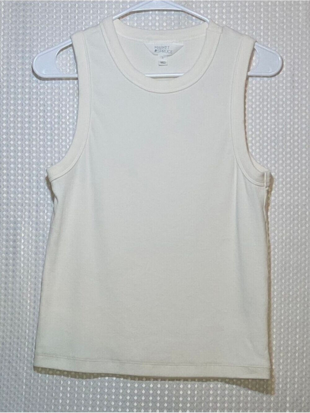 Market & Spruce White Ribbed Muscle Tank Top Large - Picture 7 of 12